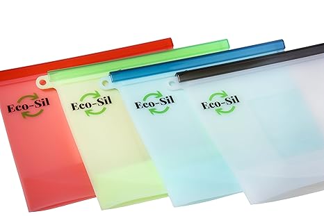 Amazon.com: Eco-Sil 4 bolsas de silicona reutilizables para ...