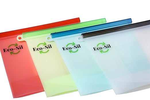 eco-sil Pack de 4 reutilizable silicona para conservación de ...