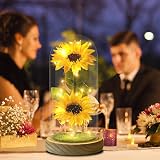 Touloube Sunflower Glass Dome LED Gift for Women Mothers Day Birthday view 6