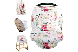 TANOFAR Stretchy Baby Car Seat Cover for Baby Boys and Girls, Multiuse - Nursing Breastfeeding Covers, Shopping Cart/High Chair/Stroller Covers, Infinity Scarf, Car Seat Canopies