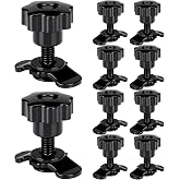 Amyhill 10 Pcs L Track Double Stud Lug Tie Down M8 x 40 mm | Plum Blossom Knob, Thumb Nut, Heavy Duty L Track, Threaded Stud Fittings, for Truck Bed Trailer