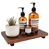 Renawe Farmhouse Bathroom Counter Tray Wood Display