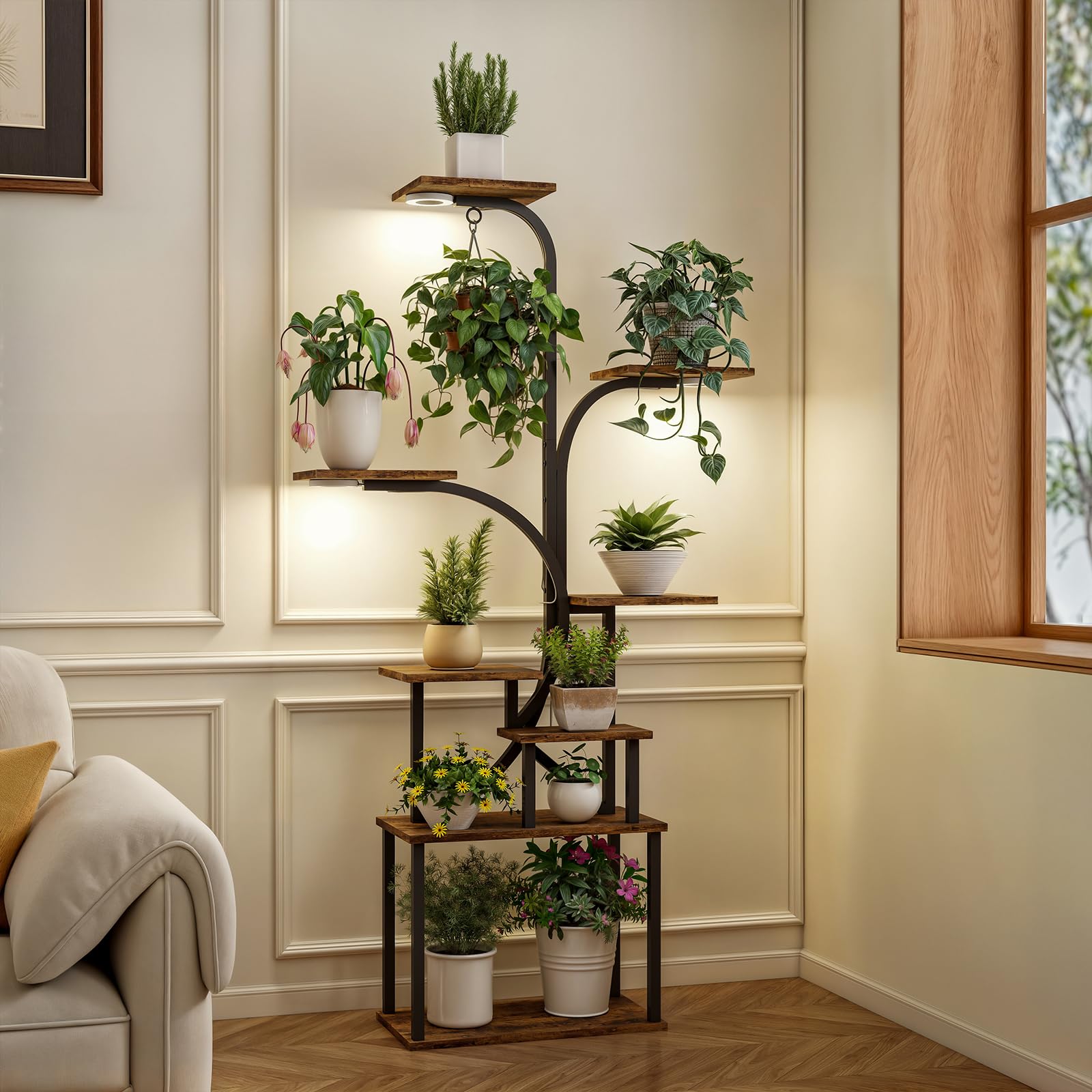 Photo 1 of ***FACTORY SEALED***Apicizon 8-Tier Plant Stand Indoor with LED Grow Lights - Sturdy Shelf for Plants, Flowers & Succulents | 62'' Tall Flower Holder & Dimmable Lights | Modern