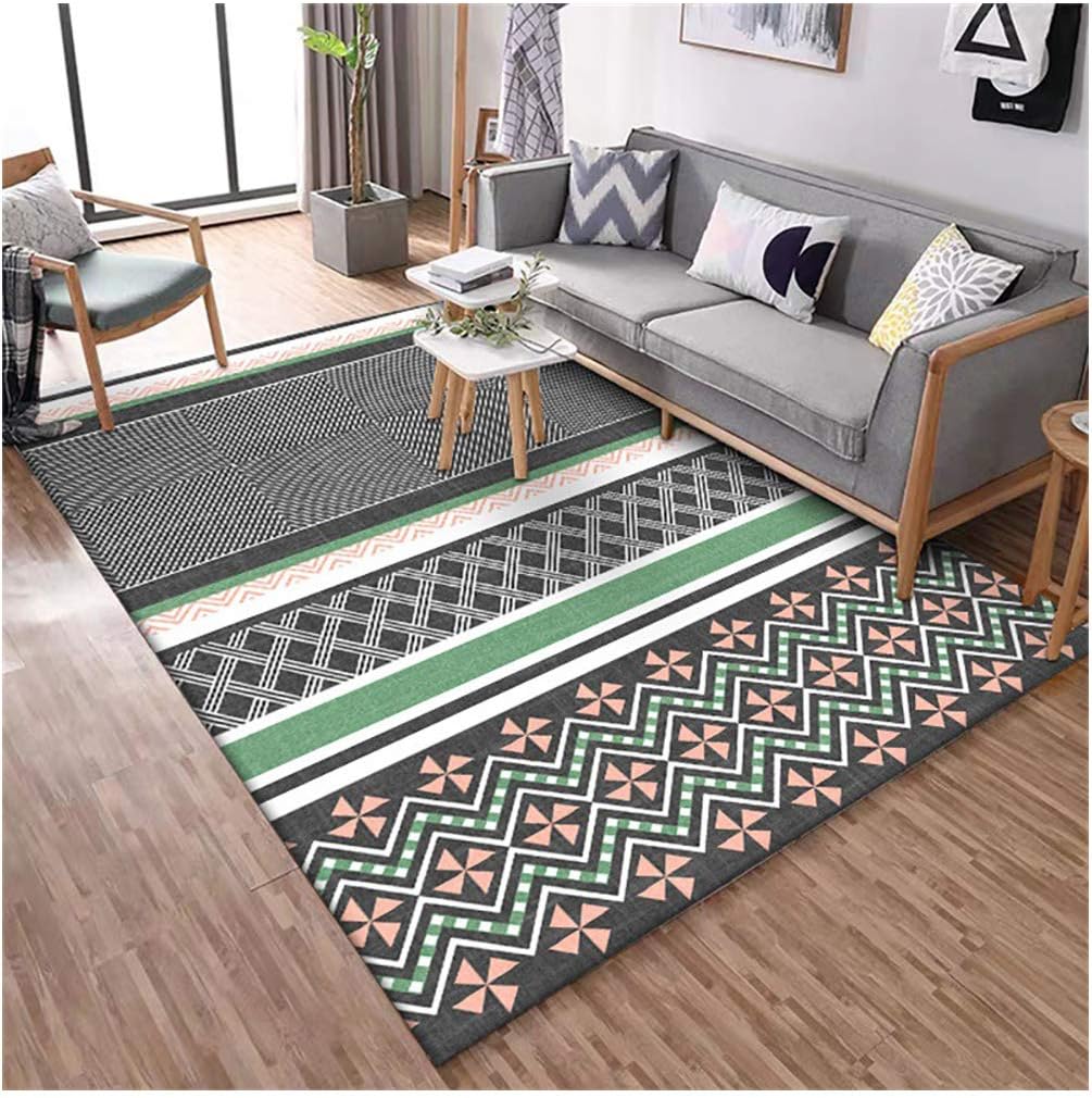 Amazon.com: GJCC Stylish Gray-Green Geometric Area Rug for Living Room ...