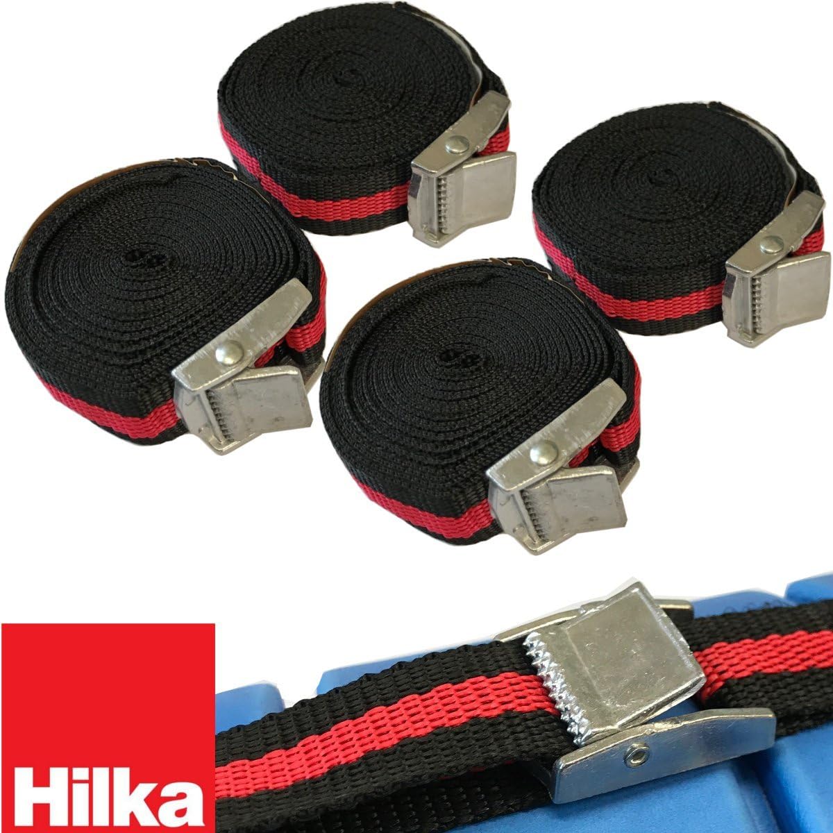 (PACK OF 4) Hilka Tie Down Luggage Straps Cam Buckle Style Straps