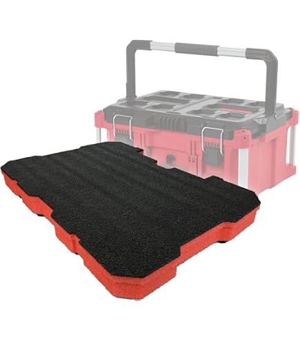 Kaizen Foam Insert Compatible With Milwaukee Packout 48-22-8450 Tool Case – Customizable Shadow Foam For Ultimate Tool Organization