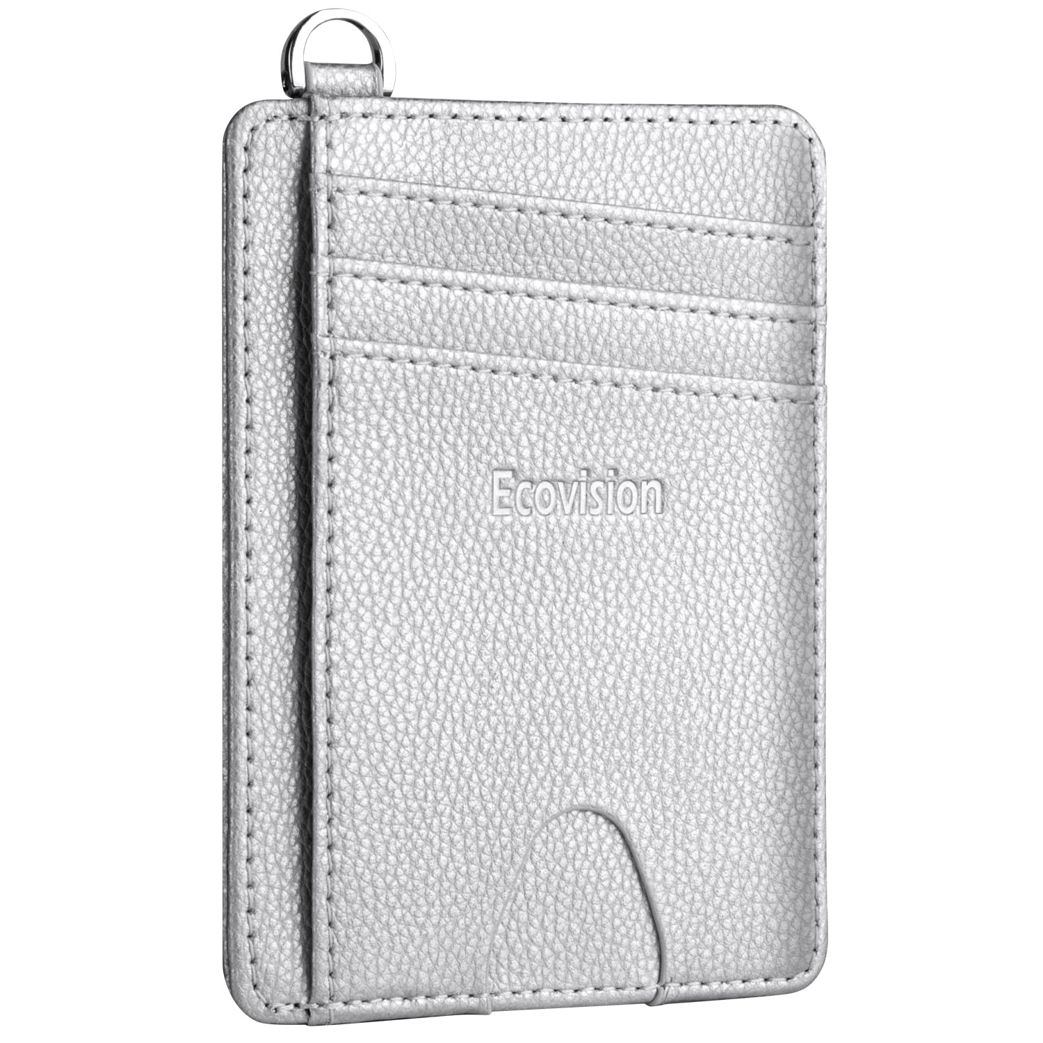Photo 1 of EcoVision Slim Minimalist Front Pocket Wallet, RFID Blocking Credit Card Holder Wallet with Detachable D-Shackle for Men Women