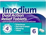 Imodium Dual Action Diarrhoea Relief 6 Tablets Loperamide Simethicone view 1
