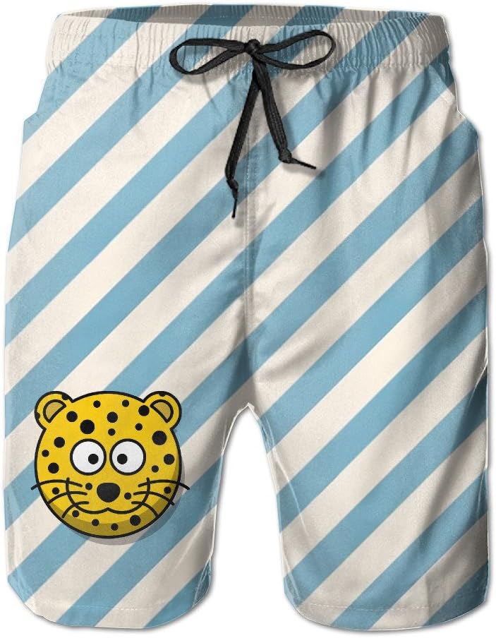 Wild Beast Summer Leopard Beach & Pool Surf Pants Shorts For Men's With Pockets