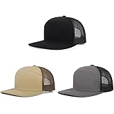 Qlauca Trucker Hats Mesh 7 Panel Snapback Hats Adjustable Blank Baseball Cap for Men and Women