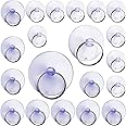 JianLing 20pcs Plastic Suction Cup with Ring Transparent Key Ring Suction Cups Sucker for Window Kitchen Wall Hook Hanger (10pcs 35mm + 10pcs 40mm)
