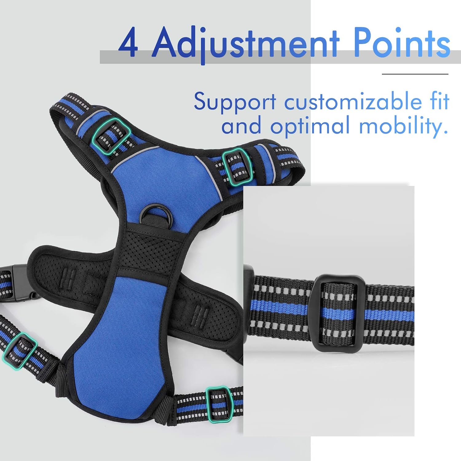 rabbitgoo Dog Harness Small Dog No Pull Pet Harness with 2 Leash Clips, Adjustable Soft Padded Pet Vest - Image 5