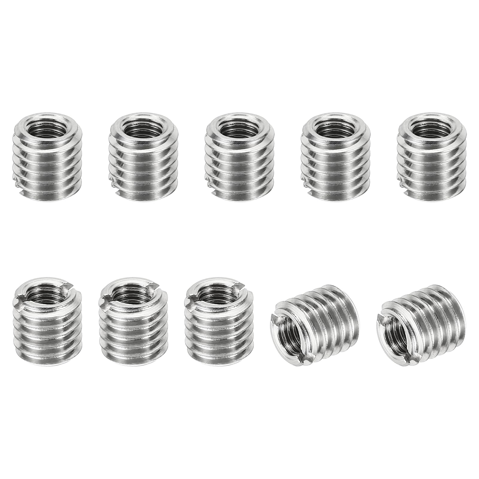 PATIKIL Thread Adapters Sleeve Reducing Nut, 10 Pcs M8*1.25 Male to M5*0.8 Female Repairing Insert Nut Screw Reducer Conversion Stainless Steel Fastener 8mm — image 1