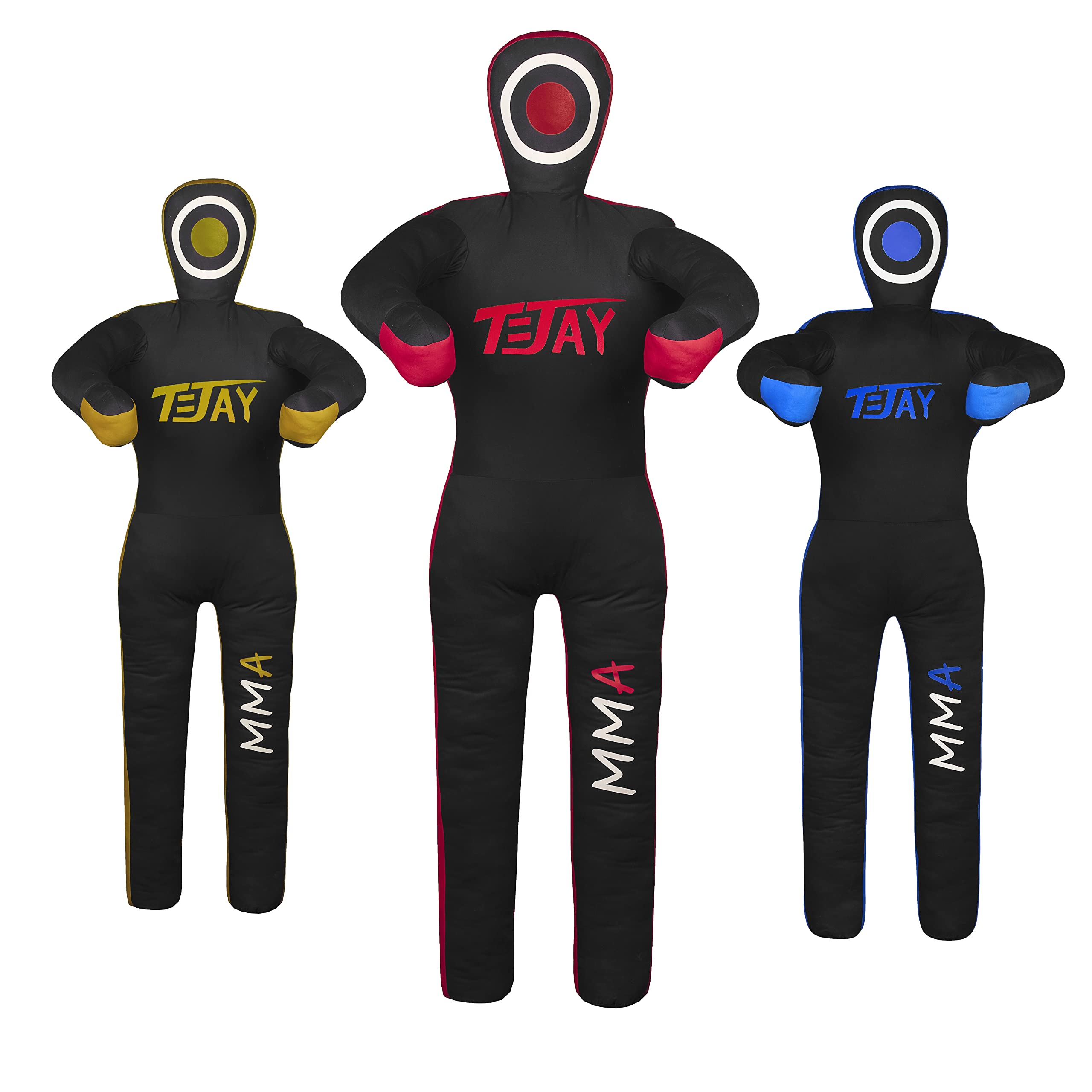 MMA standing position grappling dummy for jiu jistu Brazilian BJJ, wrestling, judo karate throwing, and dummy for submission, UNFILLED (Black Red, 59" (Inches))