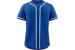 KXK Plain Men Gradient Baseball Jersey Button Down Shirts Short Sleeve Fashion Hip Hop Sports Uniform