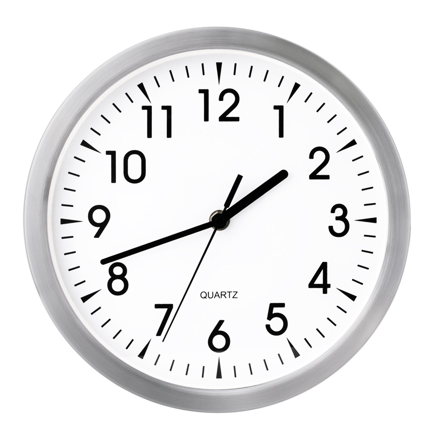 Egundo 10 Inch Silent Metal Wall Clock,Small Round NonTicking Quartz