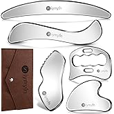 5-in-1 Stainless Steel Muscle & Fascia Scraper Tool Set, for Body Skin Massage and Sore Muscles, Myofascial, Iastm Tools, Soft Tissue Mobilization Tools, Full Body Gua Sha Kit, New Year Gift (5PCS)