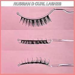 Russian D Curl Strip Lashes Fluffy False Eyelashes