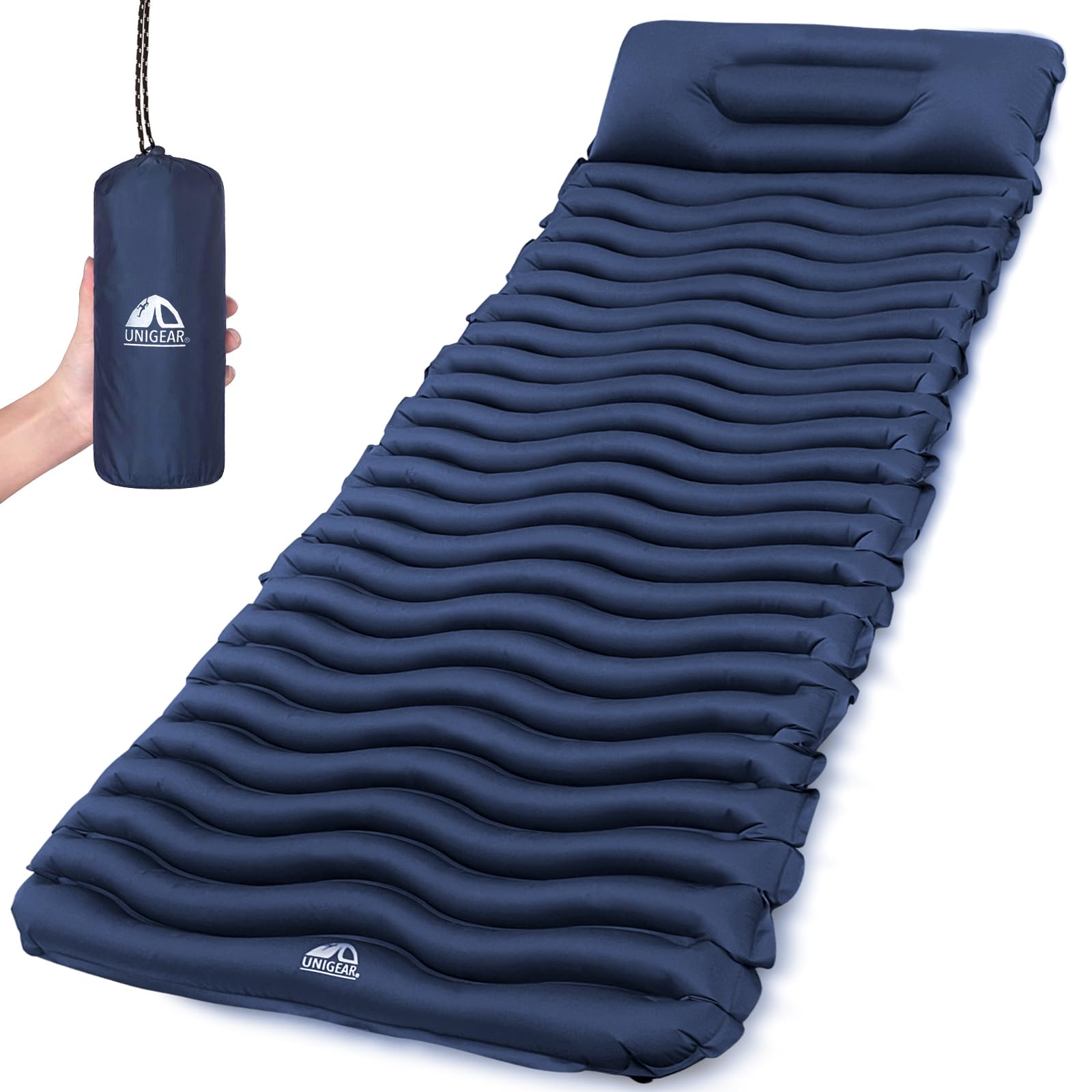 Unigear Ultralight Inflatable Sleeping Pad, Compact Air Camping Mat,Lightweight Camping Mattress for Backpacking, Hiking and Traveling
