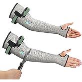 Schwer PRO-SKIN ANSI A6 Cut Resistant Sleeves With 2.0 Detachable Hook and Loop Straps, Non-PFAS, High Risk Cut Protection Arm Sleeve for Thin Skin, Gardening Sleeves, Protective Sleeve for Arms