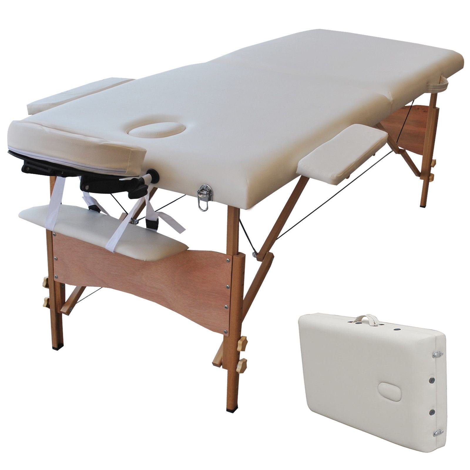 Massage Tables White 84" L Portable Facial SPA Bed Tattoo w/Free Carry