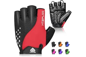 HTZPLOO Bike Gloves Cycling Gloves Biking Gloves for Men Women with Anti-Slip Shock-Absorbing Pad,Light Weight,Nice Fit,Half Finger Bicycle Gloves