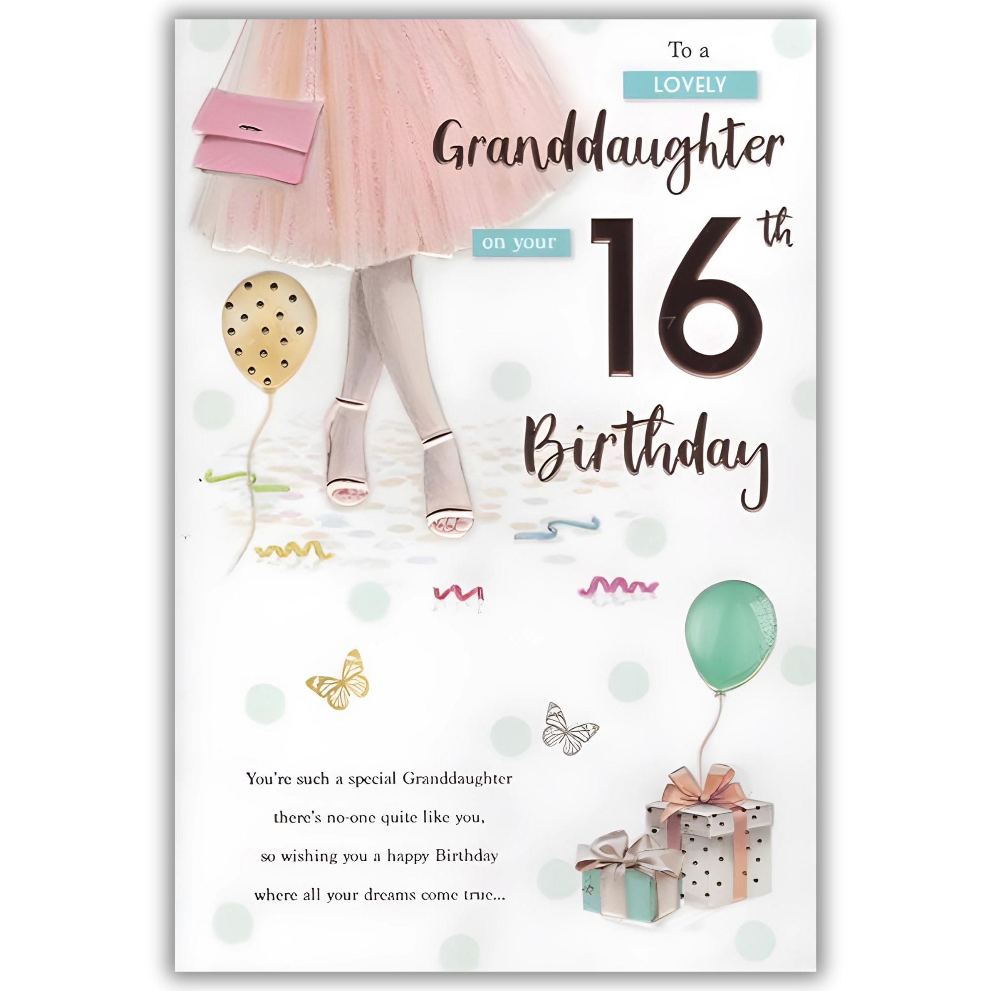 For A Special Granddaughter on Your 16th birthday card - 8279