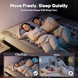 OlarHike Super King Size Airbed 182x213x46 cm Built-in Pump Flocked Surface view 9