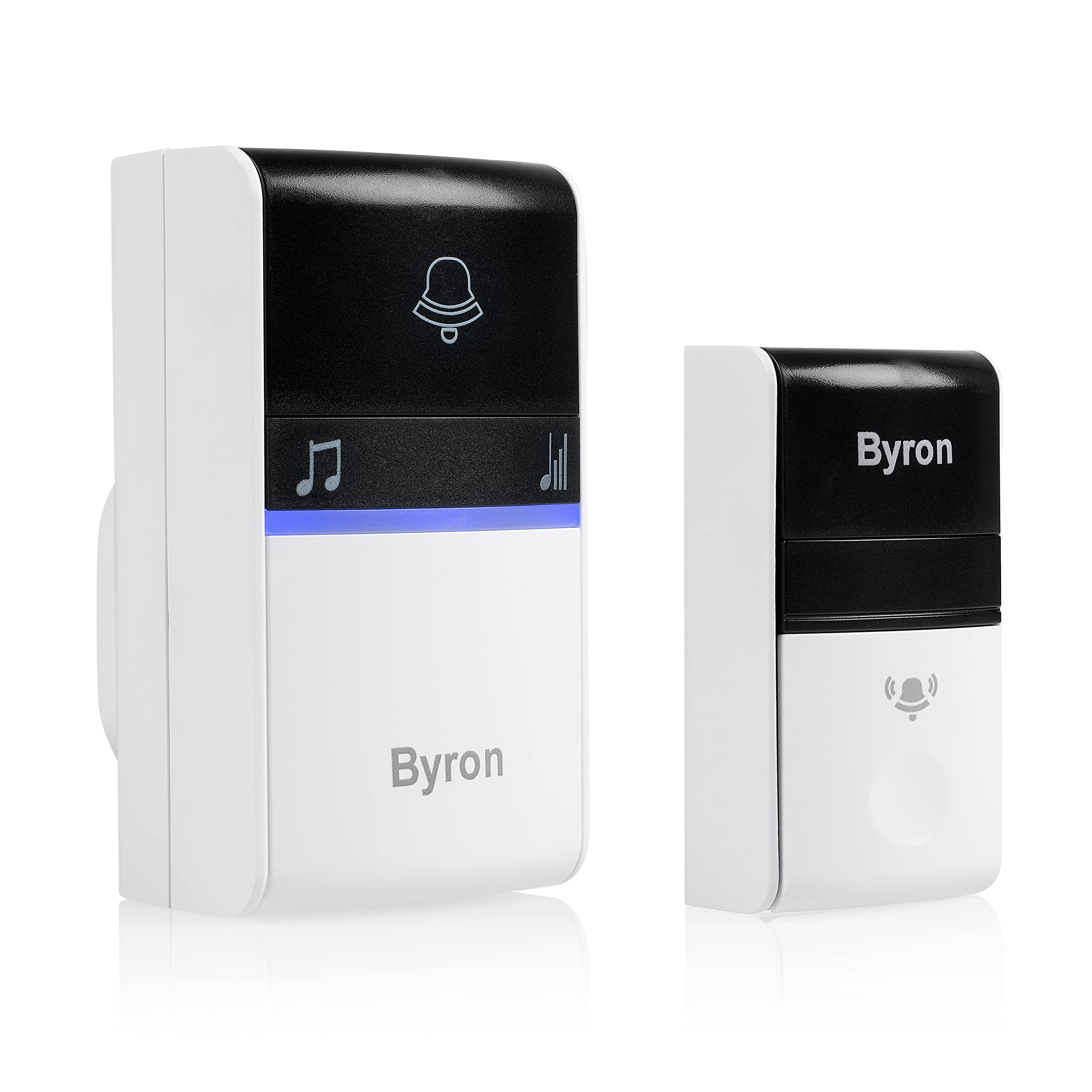 Byron DBY-23412UK Wireless Portable Doorbell Set, 100m Range, 16 Melodies White