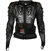 Ridbiker Motorcycle Full Body Armor Protector Removable Racing Jacket Motocross Spine Chest Motocross Protective Shirt (Black, XL)