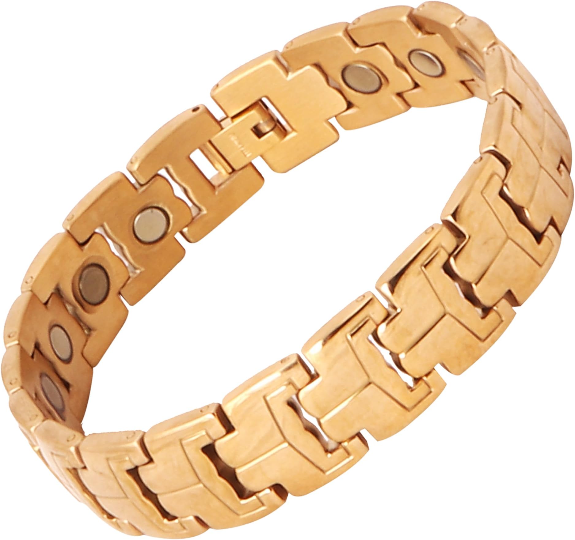 Amazheal New Bio Magnetic Therapy Double Ton Titanium Metal Bracelet For Men & Women