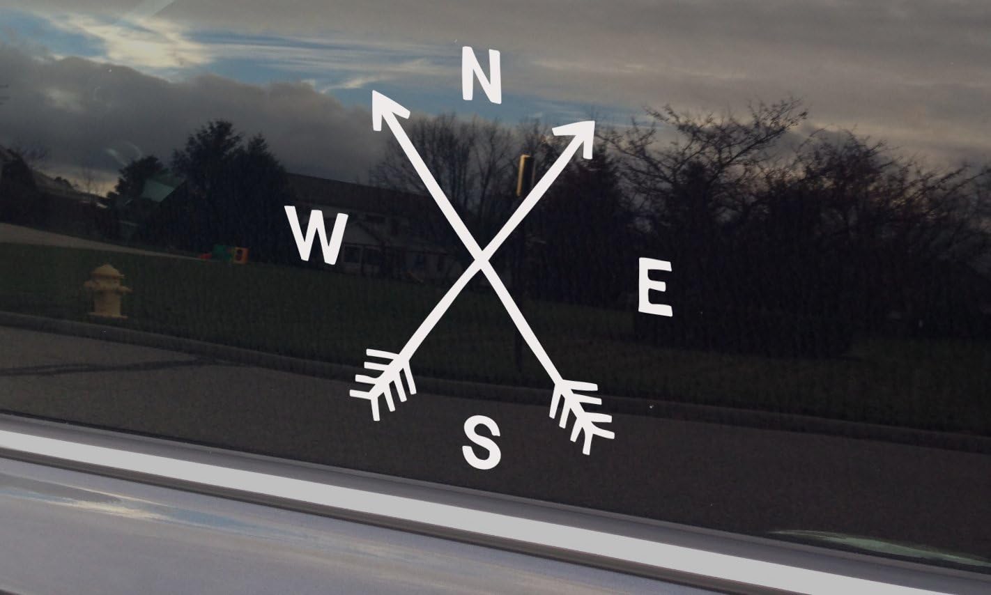 Arrow Compass Sticker Decal For Car Window, Bumper, or Laptop. Adventure