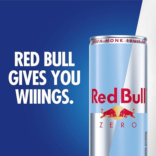 RED BULL ZERO ENERGY DRINK, 8.4 FL. OZ., WITH 80MG CAFFEINE, TAURINE & B VITAMINS, PACK OF 4 CANS