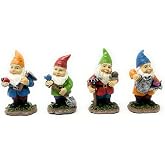 Nature's Mark 4 Gardener Gnomes Set Resin Statue Figurine Home Decorative Accent Statue D&eacute;cor (4" H)