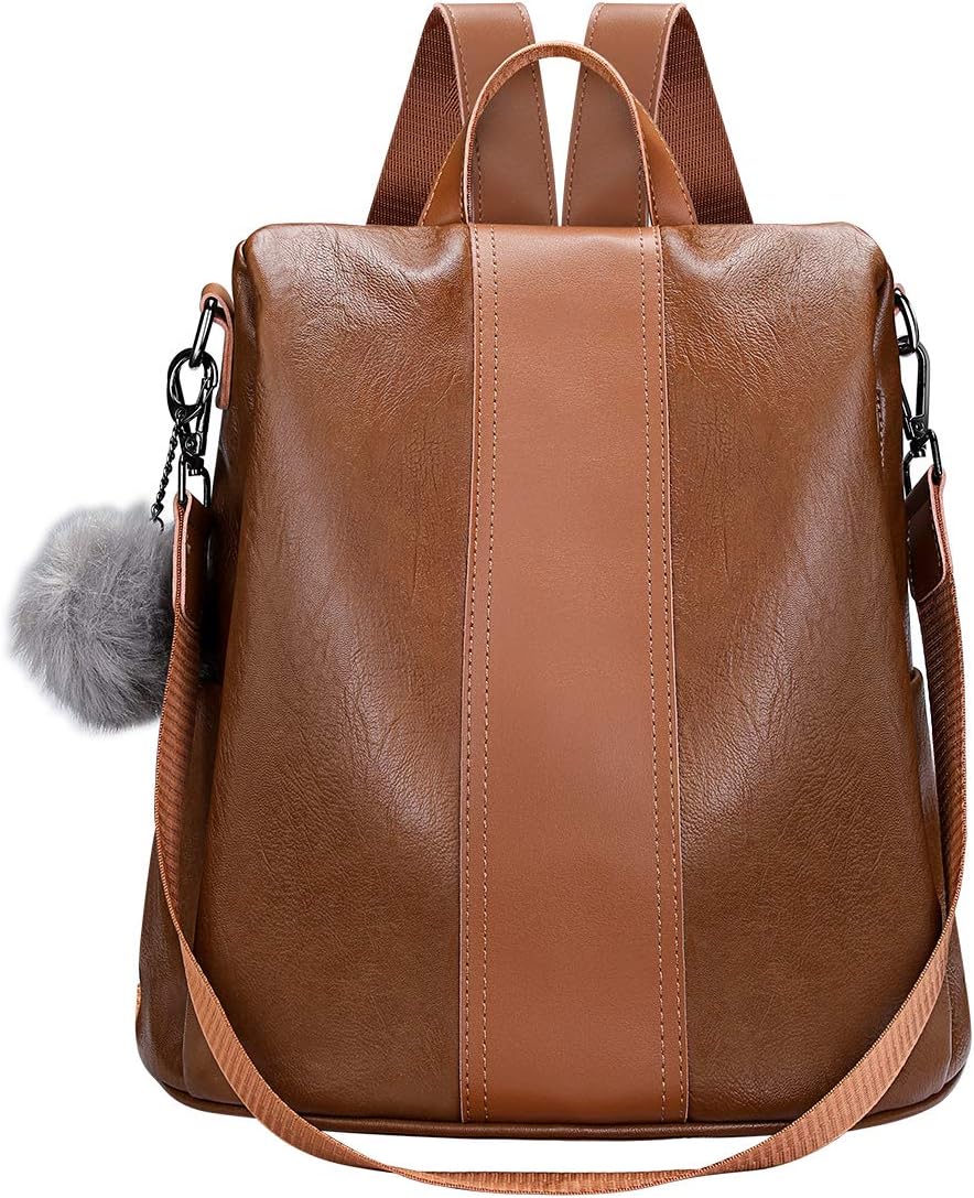 Newshows Lightweight Women PU Leather Backpack Shoulder Bag Casual Purse