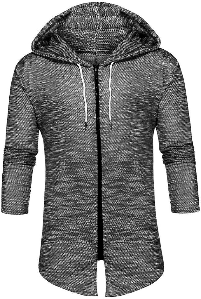 Uqiangy Mens Mid-Length Casual Slim Zipper Pocket Cardigan Sweater Hoodie Sweatshirt Plus Sizes at  Men’s Clothing store