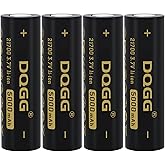 21700 Rechargeable Battery 5000mAh Large Capacity 3.7Volt Li-ion Batteries Flat Top for Headlamp Flashlight (4 Pack)