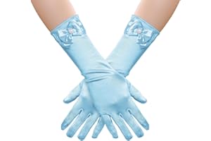 GHGMAO Little Girls Princess Gloves - Satin Gloves for Birthday Halloween Costume Party Princess Cosplay First Communion