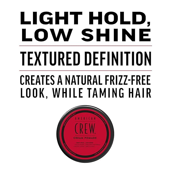 AMERICAN CREW MEN’S HAIR CREAM POMADE, LIKE STYLING GEL WITH LIGHT HOLD & LOW SHINE, 3 OZ