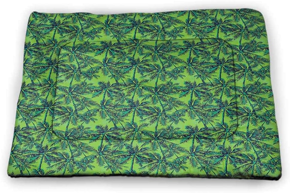 prunushome Green Rug for Dogs & Cats Stylized Fresh Green Leaves Botany Biology Environment Foliage Garden Green Light Green White