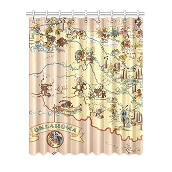 Amazon Com Vintage 1935 Oklahoma State Map Window Curtain Panels