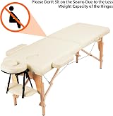 Yaheetech Portable Massage Table Folding Spa Bed 60 cm Width Cream view 8