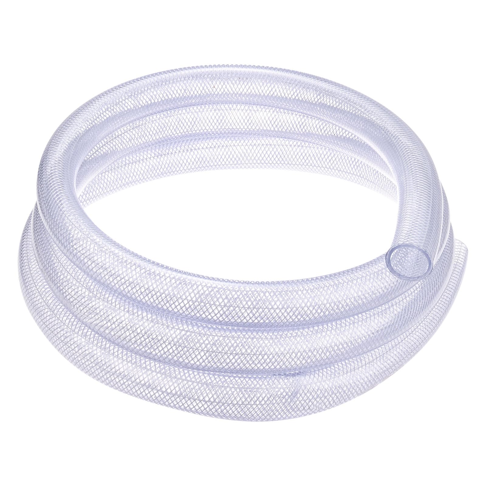 Photo 1 of M METERXITY 1" ID x 1 1/4" OD PVC Tube, 10 Ft High Pressure Braided Clear Flexible PVC Tubing for Water, Oil, Air Lines Dispensing