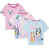 Get Trend T Shirts for Girls Pack of 3 Soft Breathable Short Sleeve Casual T Shirt Summer Holiday Girls Clothes Tees Gifts