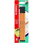 STABILO fineliner point 88 | pack of 3, black