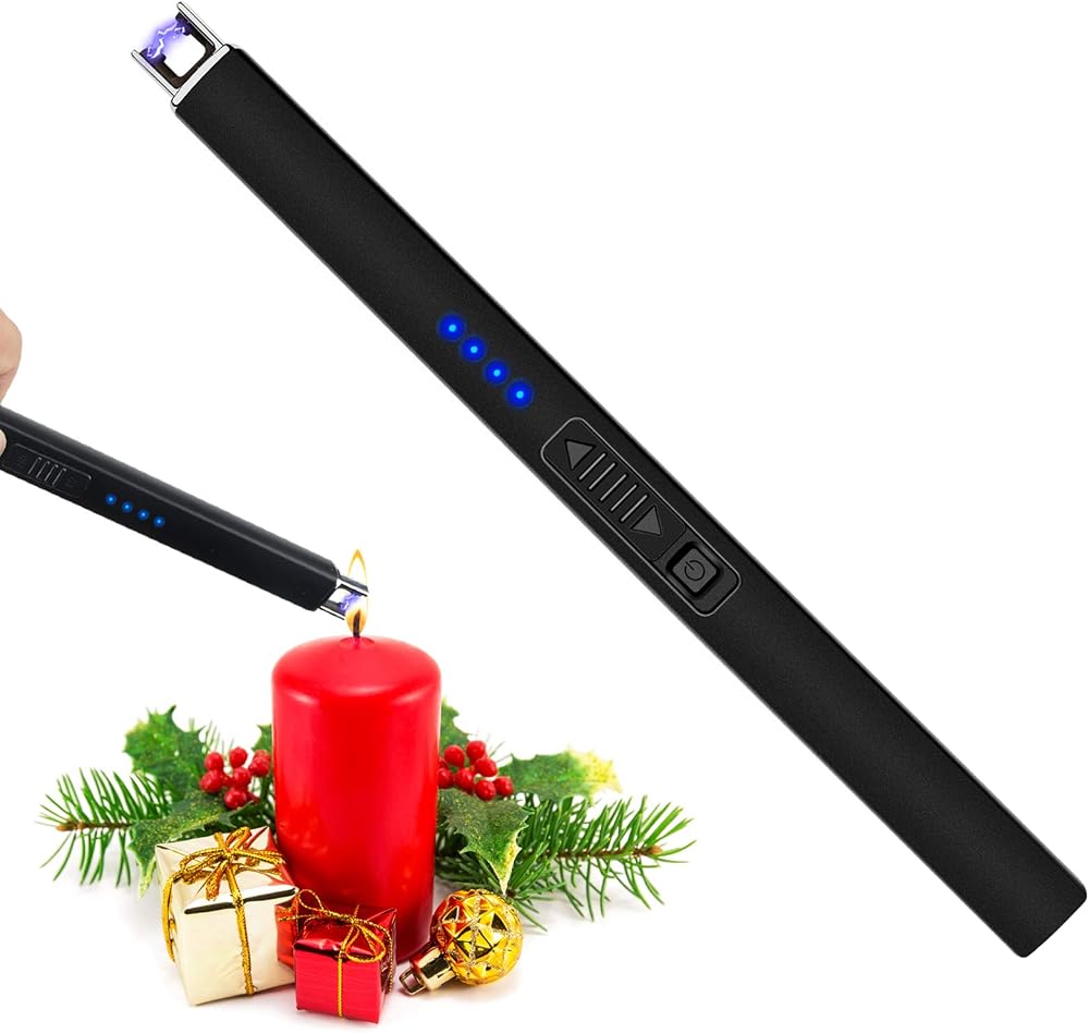 Zanmuk Electric Candle Lighter USB Rechargeable Plasma Arc Lighter Black