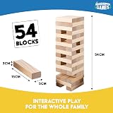 Grasshopper Games Giant Stack N Fall 54 Wooden Blocks Large Tumble Tower view 6