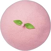 Kawaii Handmade Cartoon Beret Hat Green Leaves Fruit Cosplay Vintage Lolita Mori Girl Wool Cap Gift