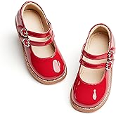 GINFIVE Toddler Girls Dress Shoes Little Kids Flats School Mary Janes Shoes