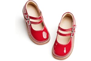 GINFIVE Toddler Girls Dress Shoes Little Kids Flats School Mary Janes Shoes